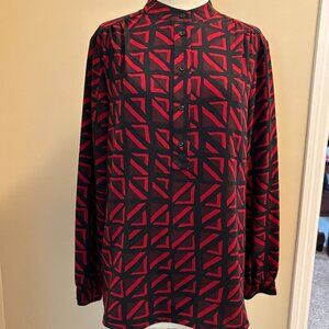 Anne Klein Geometric Pattern Blouse